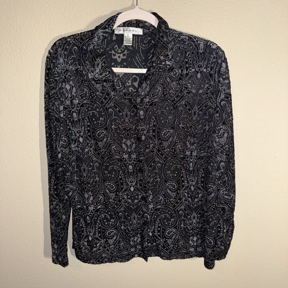 Raphael Women’s Button Up Top Black